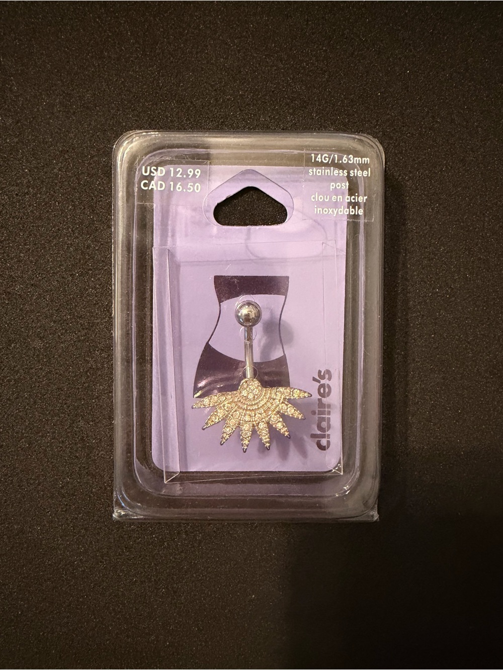 Claire's Silver Sunburst Belly Ring